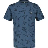 LERROS T-Shirt Allover-Print, Logo-Patch, für Herren T-Shirt mit floralem Print » STORM BLUE, - L