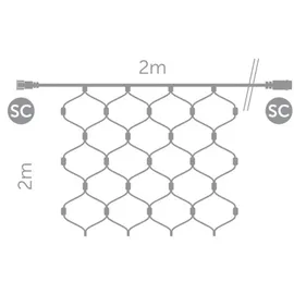 Vellight Lichterkette LED 2 x 2 m Warmweiß