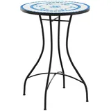 vidaXL Mosaik-Bistrotisch Blau und Weiß Ø50x70 cm Keramik
