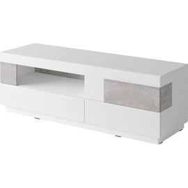 Helvetia Silke TV-Lowboard 160 cm weiß hochglanz/beton-optik