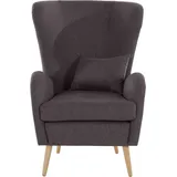 Guido Maria Kretschmer Home & Living Guido Maria Kretschmer Home&Living Sessel Sallito, TV-Sessel, Ohrensessel mit", B/H/T: 76 cm x 109 85 grau