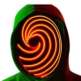 Funjoyz Uchihaas Halloween Maske Obitoos,LED Generische Halloween Maske FüR Damen Herren Weihnachten Neujahr Fasching KostüM