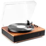 Fenton RP305 Plattenspieler mit Direktantrieb Schwarz, Holz Manuell