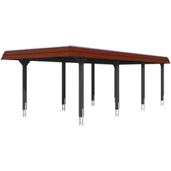 Einzelcarport SKANHOLZ "Wendland", anthrazit, rote blende, H: 243cm, Carports