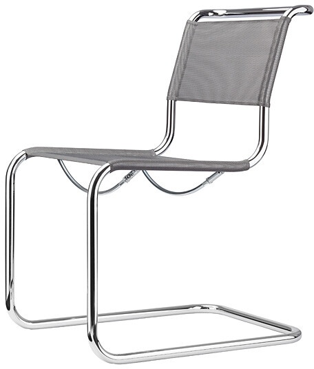 Thonet Freischwinger S33 silber, Designer Mart Stam, 85x49x66 cm