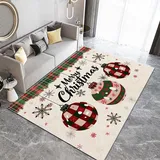 Teppich Wohnzimmer Weihnachtshintergrund Schneeflocken Kariert Teppich Flauschig Schlafzimmer Teppich Weich Esszimmer Teppich Outdoor Teppich Waschbarer Teppiche Rutschfest Teppich 80 x 150 cm