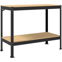 vidaXL Werkbank Schwarz 115 x 55 x 91 cm Sperrholz und Metall