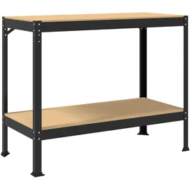 vidaXL Werkbank Schwarz 115 x 55 x 91 cm Sperrholz und Metall