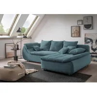 INOSIGN Ecksofa Imola, bequem, aktuelle Steppung im Sitz, L-Form, Breite 270cm, wahlweise mit Bettfunktion blau