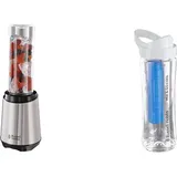 Bundle Set: Russell Hobbs Mixer - Standmixer & Smoothie Maker to go [23.500 U/min Power-Motor] inkl. 1x Mixbehälter 600ml (23472-56) + Russell Hobbs Extra-Trinkbehälter mit Kühlakku (21353-56)