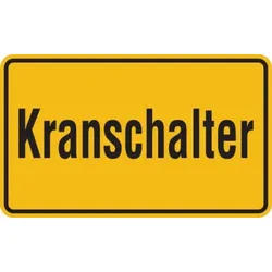 Hinweisschild, Kranschalter, 120x200mm, Alu geprägt - 200x120x0.45 mm Aluminium geprägt