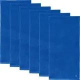 Erwin Müller Handtuch 6er-Pack, Serie Heidenheim, 100% Baumwolle -Azur Größe 50x100 cm - schnell trocknend und extra saugstark, praktisch durch beidseitige Schlaufen