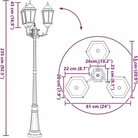 vidaXL Garten-Licht Weiß 235 cm Aluminium vidaXL