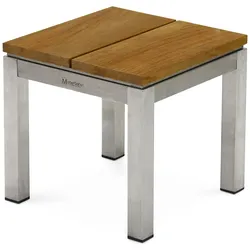 Hocker Utah - Edelstahlgestell, rustikal Teak