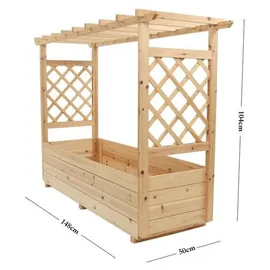 hardin 1fachgut Pflanzkasten mit Rankgitter 128 x 44 x 104 cm Natur