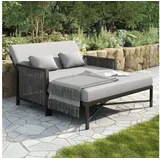 Flieks Gartenliege, Doppelliege Gartensofa mit 5-stufig-verstellbaren Rückenlehne 0-65° grau