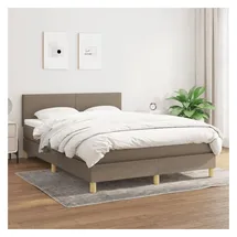 vidaXL Boxspringbett 140 x 200 cm Taupe