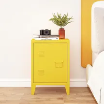 [en.casa] Nachttisch, Nachtschrank Inari Türgriff rechts Stahl Gelb