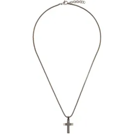 s.Oliver Kette mit Anhänger Kreuz, braun (antikfarben), Halsketten, Jungen Edelstahl L: 43