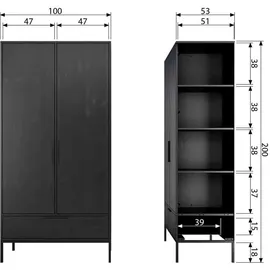Woood Adam Garderobenschrank 100 x 0 x 0 schwarz