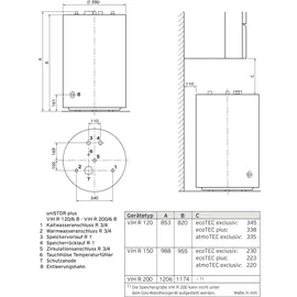 Vaillant uniSTOR VIH R 200 B 184 l rund stehend