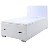Livetastic Boxbett meise.möbel LAS Vegas I, Weiß, H3, 1-Zonen, Höhe ca. 10 cm, 140x200 cm, Reach, Bettkasten, Beleuchtung, Topper durchgehend, Schlafzimmer, Betten, Boxspringbetten