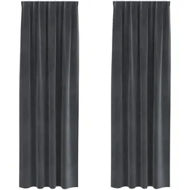 vidaXL Verdunkelungsvorhänge 2 pcs Hellgrau 140 x 225 cm