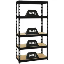 Proregal Schwerlastregal Metall 180x90x45 cm schwarz