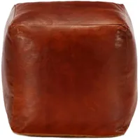 vidaXL Pouf Echtes Ziegenleder 40 x 40 x 40 cm Hellbraun