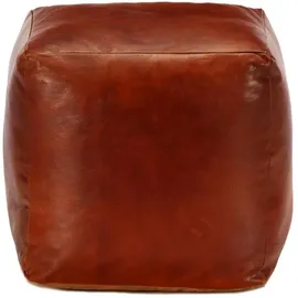 vidaXL Pouf Echtes Ziegenleder 40 x 40 x 40 cm Hellbraun