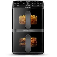 Philips 4000 Series Airfryer Stacked Dual Basket NA460/00 Schwarz/Dunkelgrau