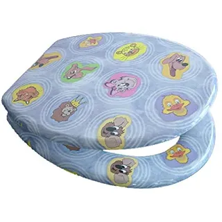 WC Sitz Klobrille Motiv Comic, messingverchromte Scharniere