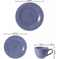 Seltmann Weiden Beat Color Glaze Kaffeeservice 18-teilig Fliederblau - DS