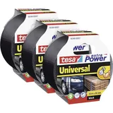 Tesa extra Power® Universal 56348 Gewebeklebeband Schwarz (L x B) 10 m x 50 mm 3 St.