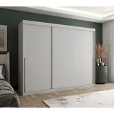 home collective Schwebetürenschrank 250 x 200 x 62 cm Weiß/Gold
