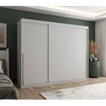 home collective Schwebetürenschrank 250 x 200 x 62 cm Weiß/Gold