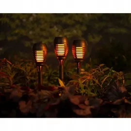 OEM Solar Fackel plastik Flacker-Effekt Ø7.5cm H.27cm schwarz 4 Stück
