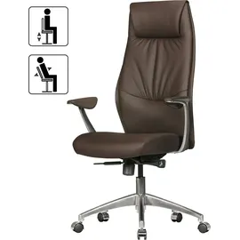 KADIMA DESIGN Chefsessel Echtleder Braun