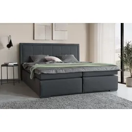 Collection AB Boxspringbett COLLECTION AB "30 Jahre Jubiläums-Modell Athena", grau (anthrazit), B:193cm L:208cm, Holzwerkstoff, Spanplatte, Komplettbetten, Boxspringbett, in H2,H3 & H4, wahlweise mit LED-Leiste