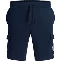 Jack & Jones PlusSize Sweatshorts "JPSTGORDON ALLIANCE SWEAT SHORTS PLS", Herren, Gr. 42 (4XL), N-Gr, navy blazer, angeraute Sweatware, Obermaterial: 60% Baumwolle, 40% Polyester, JACK & JONES PLUSSIZE, unifarben, regular fit, Hosen Sweatshorts