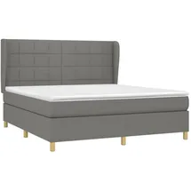vidaXL Boxspringbett mit Matratze Dunkelgrau 160x200 cm Stoff