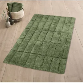 KLEINE WOLKE Badteppich Tiles Grün 60 x 100 cm