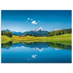 Wandbild ARTLAND "Landschaft in den Alpen", blau (farbe bild(er): blau), B:80cm H:60cm, Bilder, als Alubild, Outdoorbild, Leinwandbild, Poster in verschied. Größen