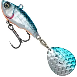 Savage Gear Fat Tail Spin sinkend - Jig Spinner, Größe/Gewicht/Farbe:8cm / 24g / Blue Silver