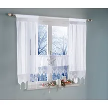 HOSSNER - ART OF HOME DECO Scheibengardine "Attersee" Gr. 1, weiß, B:40cm H:75cm, Baumwolle, HOSSNER - ART OF HOME DECO, Gardinen