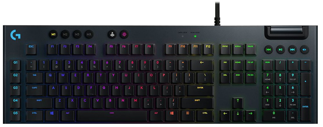 Logitech Gaming Logitech G815 LIGHTSPEED RGB mechanische Gaming Tastatur, GL Tactile, Carbon, QWERTZ-Layout