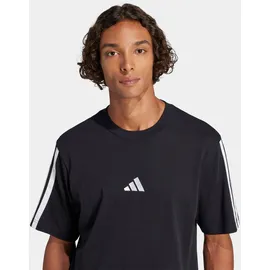 adidas Essentials 3-Streifen Single Jersey T-Shirt Black / White 2XL