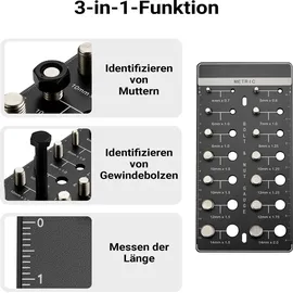Wiltec Gewindelehre für Bolzen und Muttern 28 cm