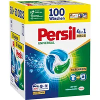 Persil Universal 4-in-1 Discs 100 WL Vollwaschmittel (Vorratspack, [100-St. Kapseln mit Tiefenrein Technologie)