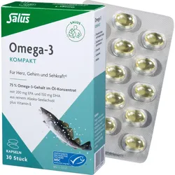 Omega-3 Kompakt aus Reinem Alaska-Seelachsöl Salus 30 ST